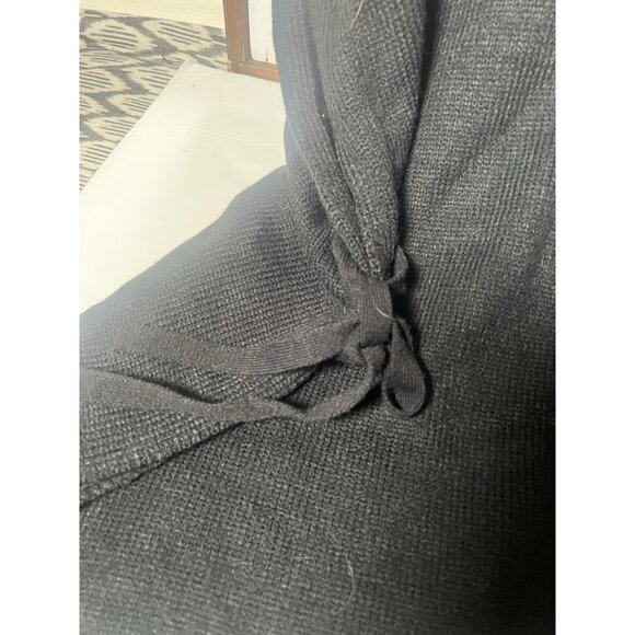 LOFT Sweater Poncho Shawl~M L ~Black Cardigan Shawl Open Side Ties. Cc - Picture 3 of 4